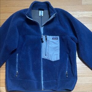 Patagonia Blue and Light Gray Fleece Jacket